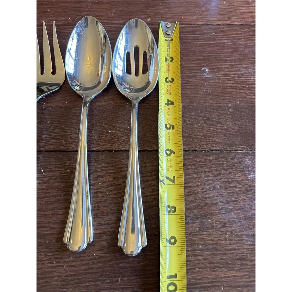 Serving Set Of 4 Petal By Hampton Silversmith Discontinued Stainless Glossy